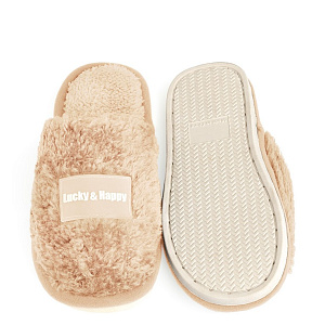 Туфли домашние-тапки р.40-41 LUCKY молочный шерпа полиэстер 000000000001214563