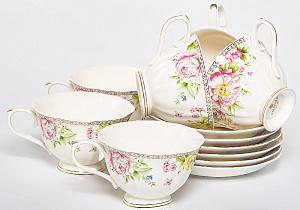 Набор чайный 12шт 250мл (6 чашек, 6 блюдец) BALSFORD МЭРИДИТ ПУ фарфор 000000000001206163