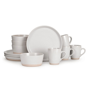 Набор столовой посуды 12 предметов White (обеденная 26,5см-4шт/салатник 15,5см-4шт/кружка 350мл-4шт) керамика 000000000001217938