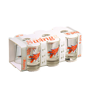 ГЛАДКИЙ Набор стопок для водки 50мл 6шт ОСЗ Самолет стекло 000000000001120081