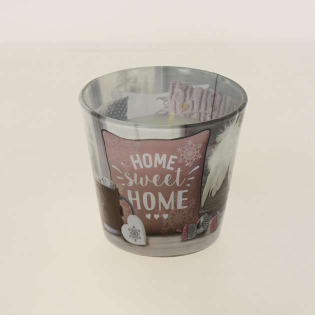 Ароматизированная свеча в стакане Теплый и уютный дом 115гр (Warm@Cosy Home) в уп.12шт 000000000001191672