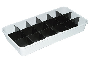 Ящик под рассаду 480*240*70 с перегородками (18 ячеек) белый C0407 пластик 000000000001182776