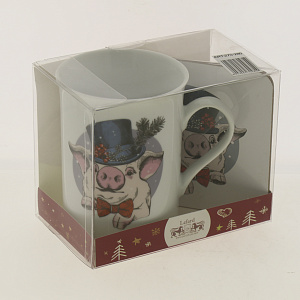 Кружка с подставкой 300мл НОВЫЙ ГОД фарфор 270-280 000000000001181821