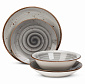 Набор столовой посуды 19 предметов TULU PORSELEN DENIZ серый фарфор