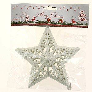 Украшение декоративное Звезда 12см белый R010498 000000000001191475