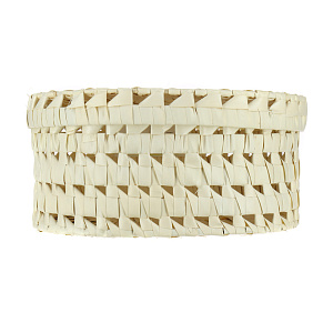 Овальная шкатулка, белый, 27?21?13 см, листья пальмы 000000000001082443