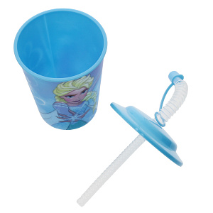 Бокал с крышкой и трубочкой Холодное сердце, 400мл 000000000001169406