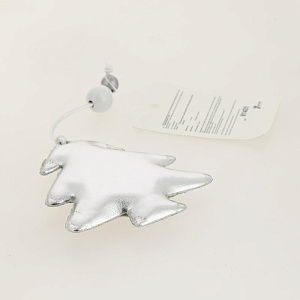 Новогоднее подвесное украшение Блестящая серебристая елка из полиуретана 8x1,5x9см 81431 000000000001201832