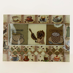 Набор полотенец 47*60, 3шт.100%хл.ваф с вышивкой ДТ, 80582 000000000001188793