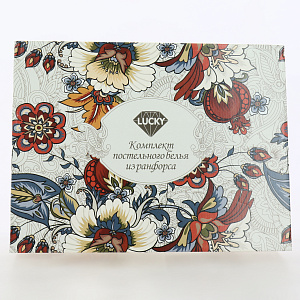 Комплект постельного белья 1,5-спальный LUCKY Изольда 1 наволочка 50х70см голубой/серый ранфорс 80% хлопок 20% полиэстер 000000000001213454