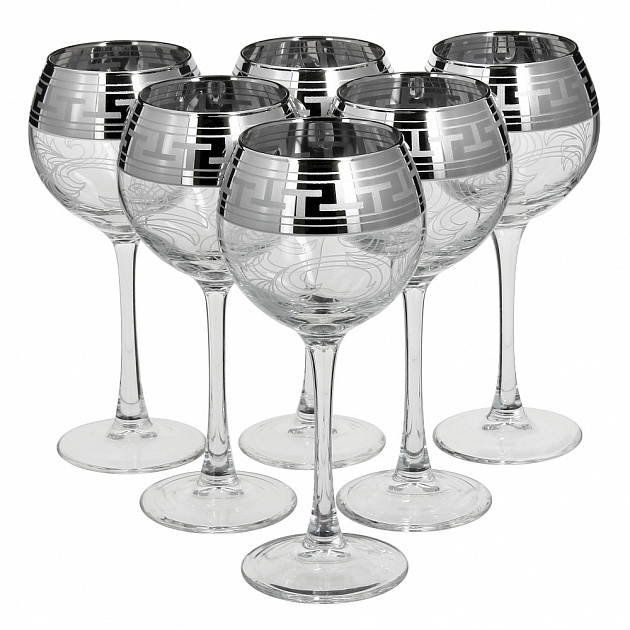 Набор бокалов для вина 6шт 280мл ПРОМСИЗ Греческий узор стекло 000000000001121598