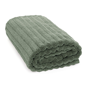 Полотенце махровое 70x130см DE'NASTIA Узкая Волна 500гр зеленый хлопок 000000000001220914