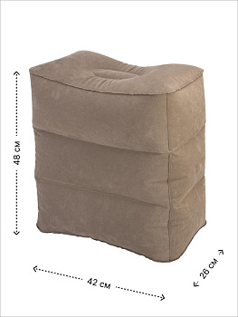 Подушка для путешествий 42х26х48см с насосом серый ПВС/флок 000000000001226507