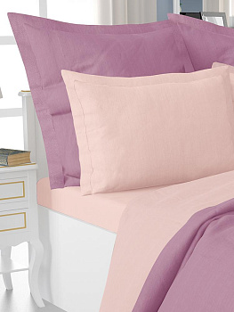 Проcтыня 160x240см DE'NASTIA розовый 100%хб сатин C010832 000000000001204358