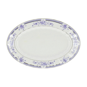 Овальное блюдо Синий ситец Porcelaine Czech Gold Hand s.r.o., 26 см 000000000001136138