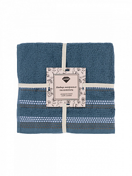 Набор махровых полотенец LUCKY 450gsm 50x90 (2шт) 100% Хлопок фиолетовый/белый D100403 000000000001227643