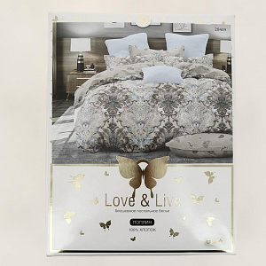 КПБ 1,5сп Любовь и жизнь, поплин, 100% хлопок, плотность 115гр. (наволочки 2шт 70*70, простынь 150*215, пододеяльник 145*215) арт. 28409/1,5 000000000001202043
