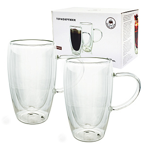 Набор кружек 2шт 360мл ND PLAY с двойными стенками стекло 000000000001212255