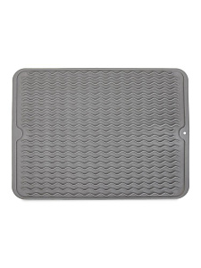 Коврик для сушки посуды 40х30см серый силикон 000000000001228336