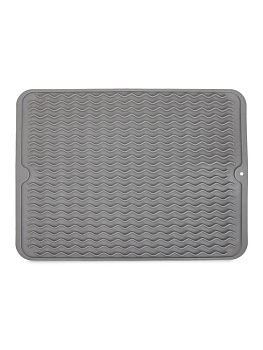 Коврик для сушки посуды 40х30см серый силикон 000000000001228336