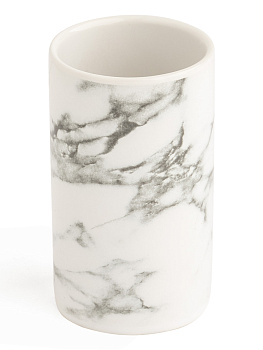 Стакан для зубных щёток DE'NASTIA мрамор белый/серый керамика 000000000001213503
