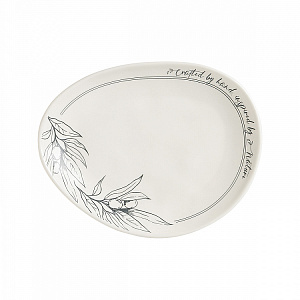 Набор тарелок десертных 4шт 19,5x15,5x2см DE'NASTIA Оливки черно-белый фарфор 000000000001225121