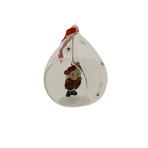 Новогоднее подвесное украшение Щелкунчик из стекла и полирезины / 8x7x11 см арт.78365 000000000001191402