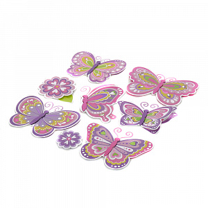 Объемные стикеры Бабочки Room Decoration, розовый 000000000001127316