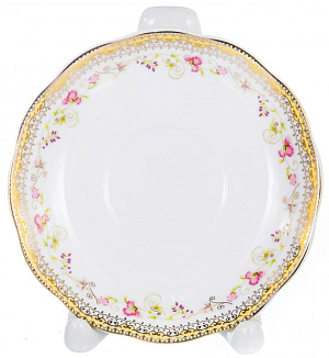 Чайная пара чашка 220мл+ блюдце, белая с золотом, подарочная упаковка,107-04056 000000000001177816