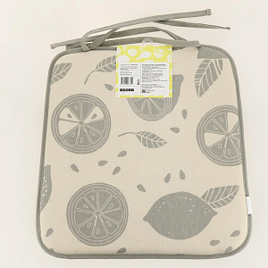 Подушка на стул DeNASTIA Коллекция"Лимоны"33x38x38см,100%хлопок/30%полиэстер,жёлтый/молочный P111184 000000000001202710