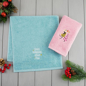 Набор полотенец "Волшебное время" 30х60см-2шт, 100% хлопок 340г/м2 5003913 000000000001202333