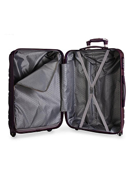 Чемодан на колесах S (36х22х55см) волна бургунд ABS 000000000001226526