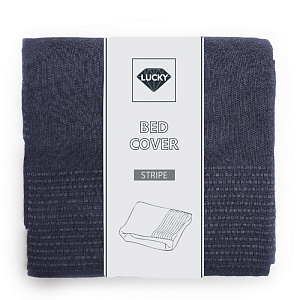 Плед 150х200см LUCKY STRIPE синий хлопок-80%/полиэстер-20% Плед 150х200см LUCKY STRIPE синий хлопок-80%/полиэстер-20% 000000000001214661