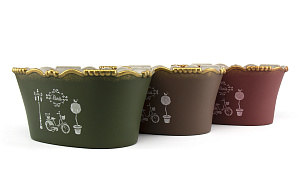 Кашпо 23х13,5х11см Vintage рефленое микс пластик 000000000001216371