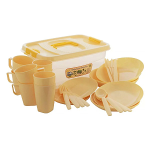 Набор для пикника 33 предмета ИНТЕРМ бежевый пластик 000000000001222065