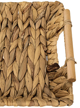 Корзина плетеная универсальная 31х25см полиэтилен/железо/древесина 000000000001229445