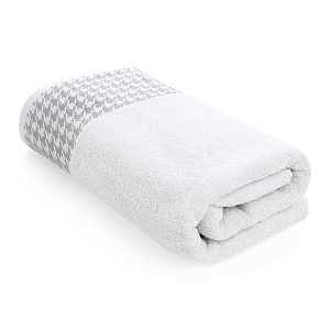 Полотенце махровое 70x130см DE'NASTIA Бордюр гусиная лапка белый хлопок 100% 000000000001219819