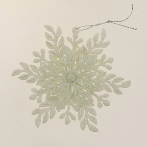 Декоративное украшение 11,5см Снежинка 2шт белый R010516 000000000001191491