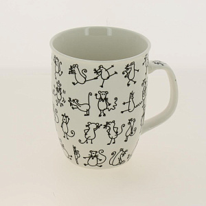 Кружка 350мл, NEW BONE CHINA,упаковка-гофрокороб, ВЕСЁЛЫЕ МЫШАТА,170-08023 000000000001192693