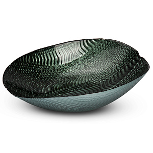 Блюдо овальное 25-29см GLASSCOM Рептилия Green стекло 000000000001219157