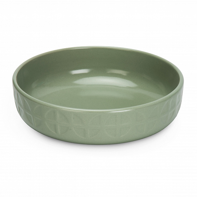 Тарелка суповая 20см LUCKY рельеф зеленый керамика PJ-1263-2RZ 000000000001223673