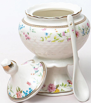 Сахарница 300мл Balsford ТЕОДОРА на ножке с ложкой подарочная упаковка фарфор 173-42023 000000000001203975