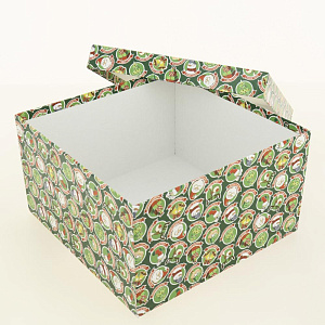 Коробка подарочная 23x23x13см РУТАУПАК Праздничный Круговорот квадратная 000000000001208366