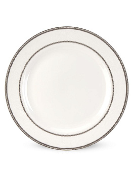 Тарелка обеденная 23см ANGELICA с серебром фарфор 000000000001223867