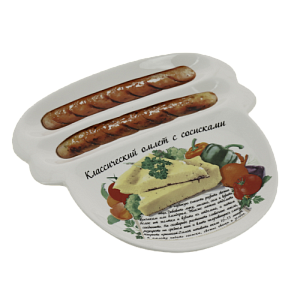 Тарелка 23,3х23см LARANGE Классический омлет с сосисками фарфор 000000000001204451