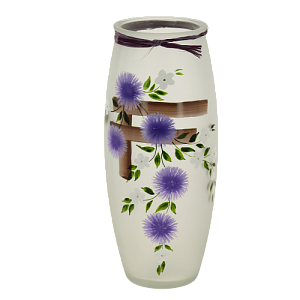 Ваза стеклянная бочка 23,5 см,Ручной рисунок по тонированной вазе 7735/230/rze011 000000000001191057