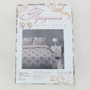 Комплект постельного белья 2-спальный ТРАДИЦИЯ Ритм рис116 Вид 9/6 коричневый белоземельная бязь хлопок 100% 000000000001207181