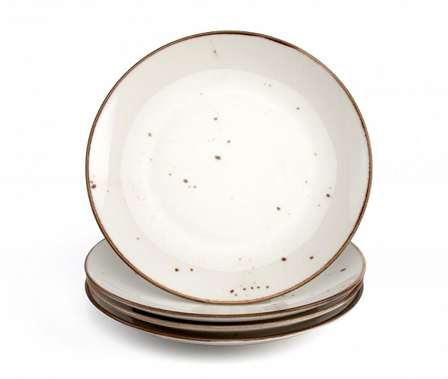 Набор столовой посуды 16 предметов TULU PORSELEN Deniz (по 4шт: обеденная 25см, десертная 19см, салатник 18см, кружка 320мл) milky фарфор 000000000001216248