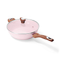 Сковорода с крышкой 28см PHANTOM CHEF глубокая ручки soft touch индукция pink 000000000001221212