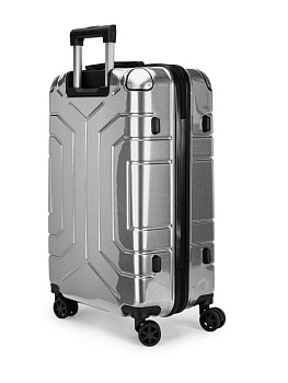 Чемодан на колесах M (42х26х65см) соты серебро PC 000000000001226586